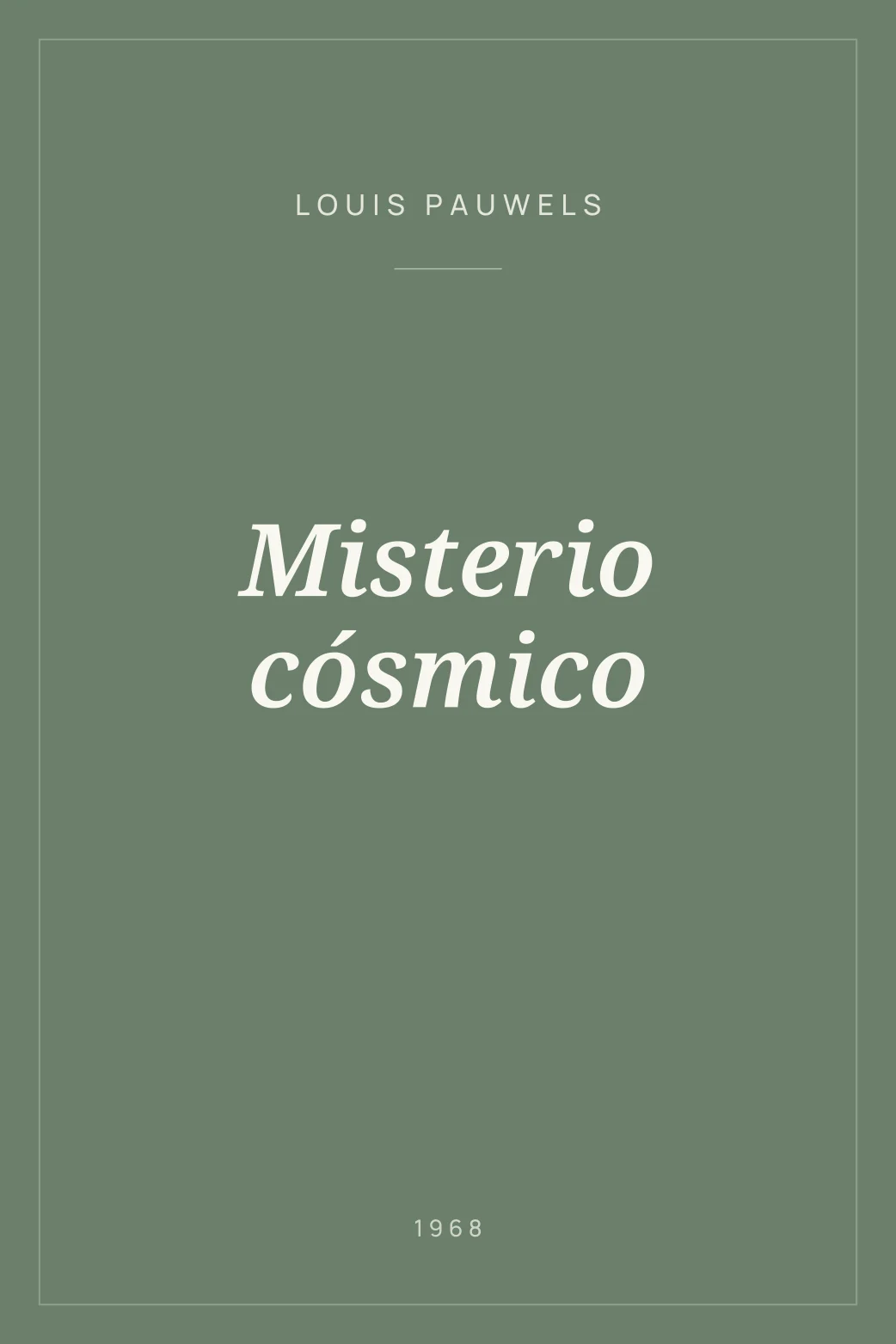 Portada de Misterio cósmico