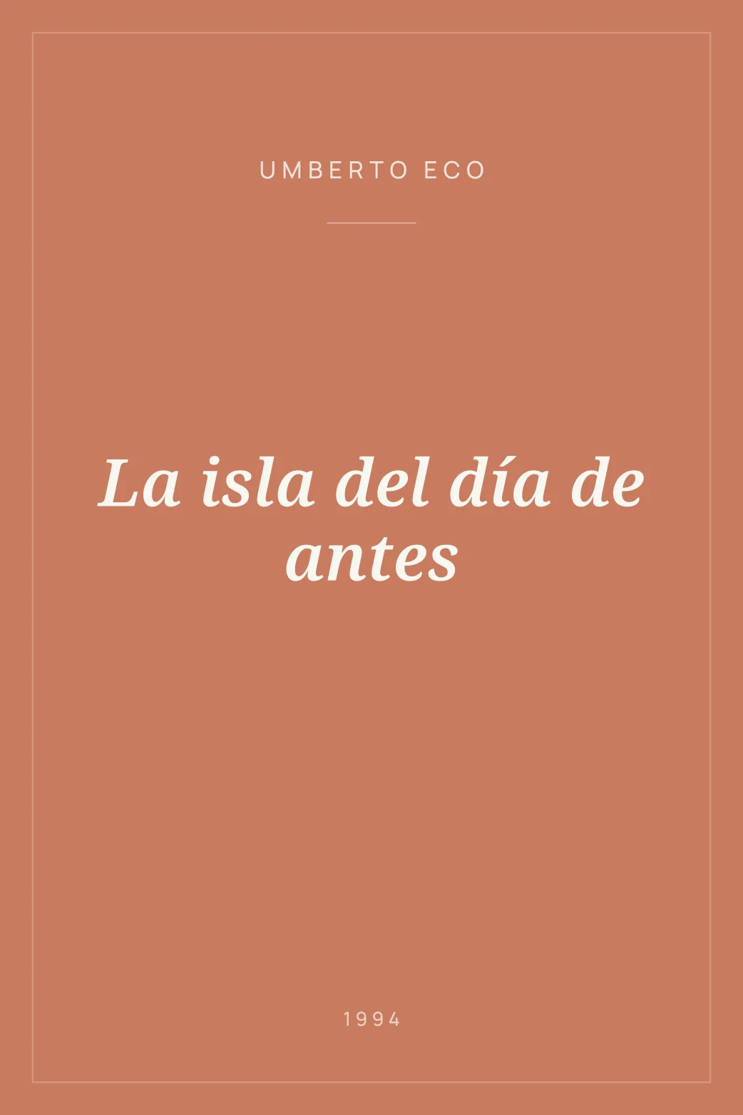 Portada de La isla del día de antes