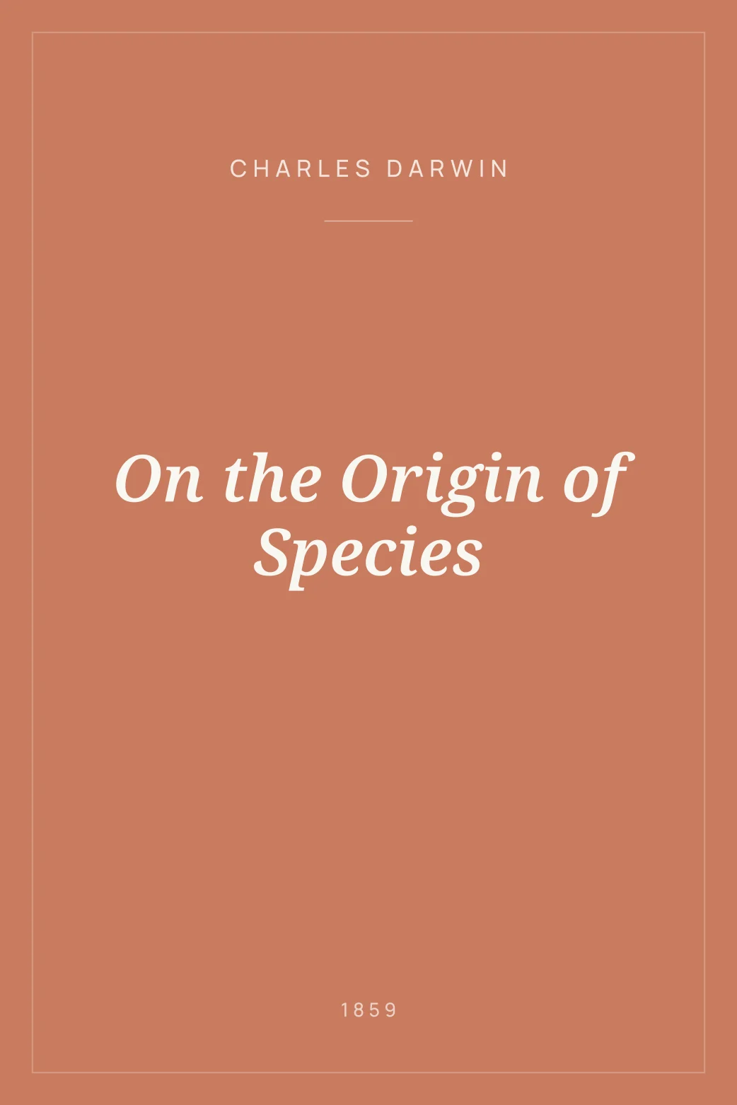 Portada de On the Origin of Species
