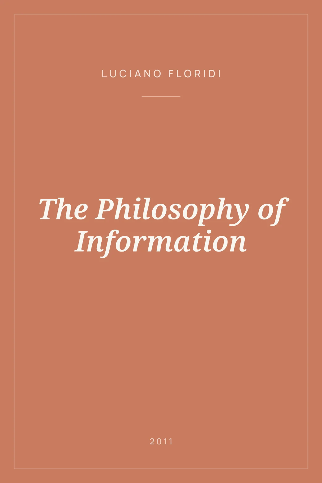 Portada de The Philosophy of Information