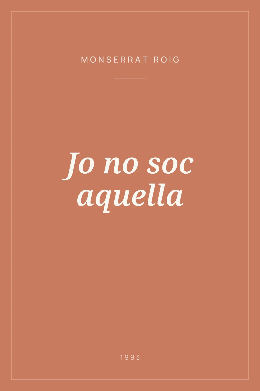Portada de Jo no soc aquella