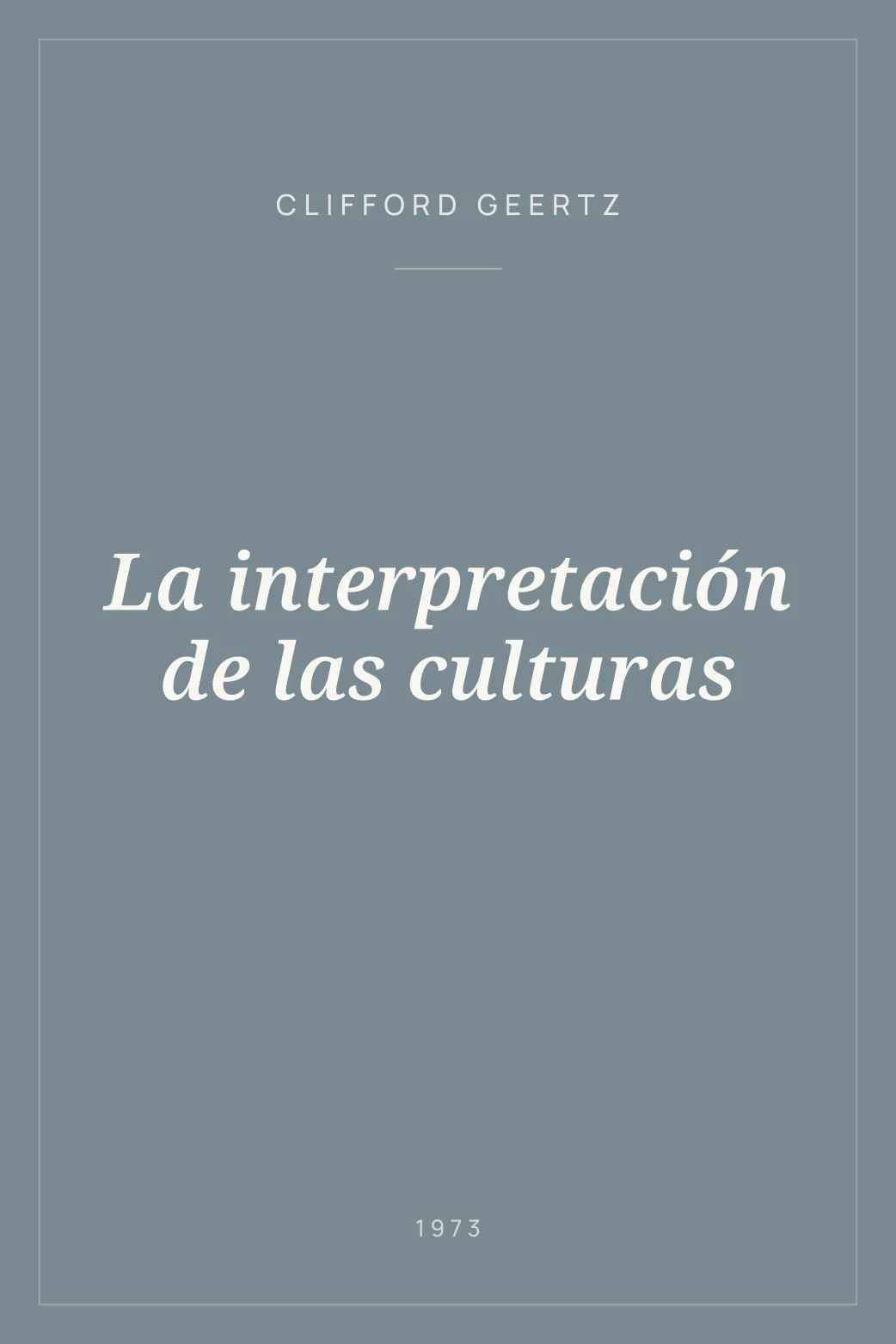 Portada de La interpretación de las culturas