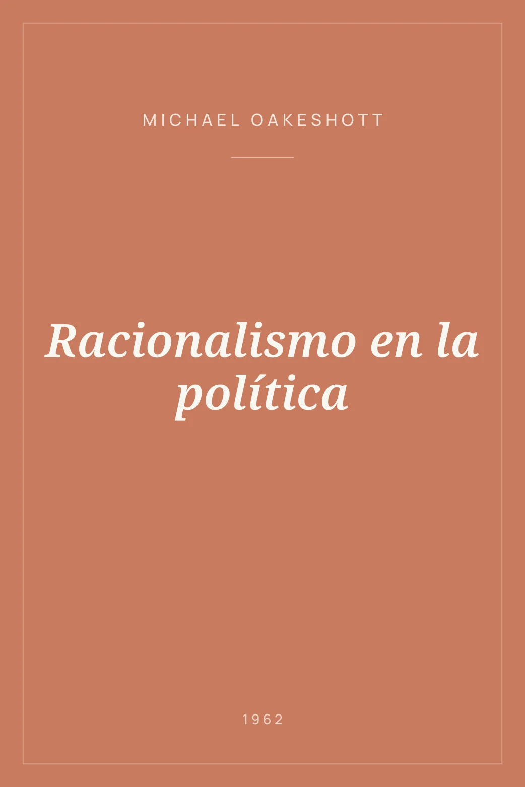 Portada de Racionalismo en la política