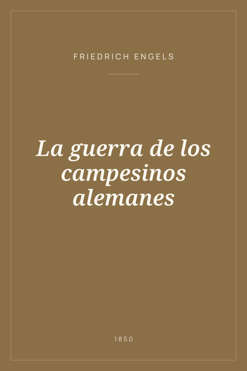 Portada de La guerra de los campesinos alemanes