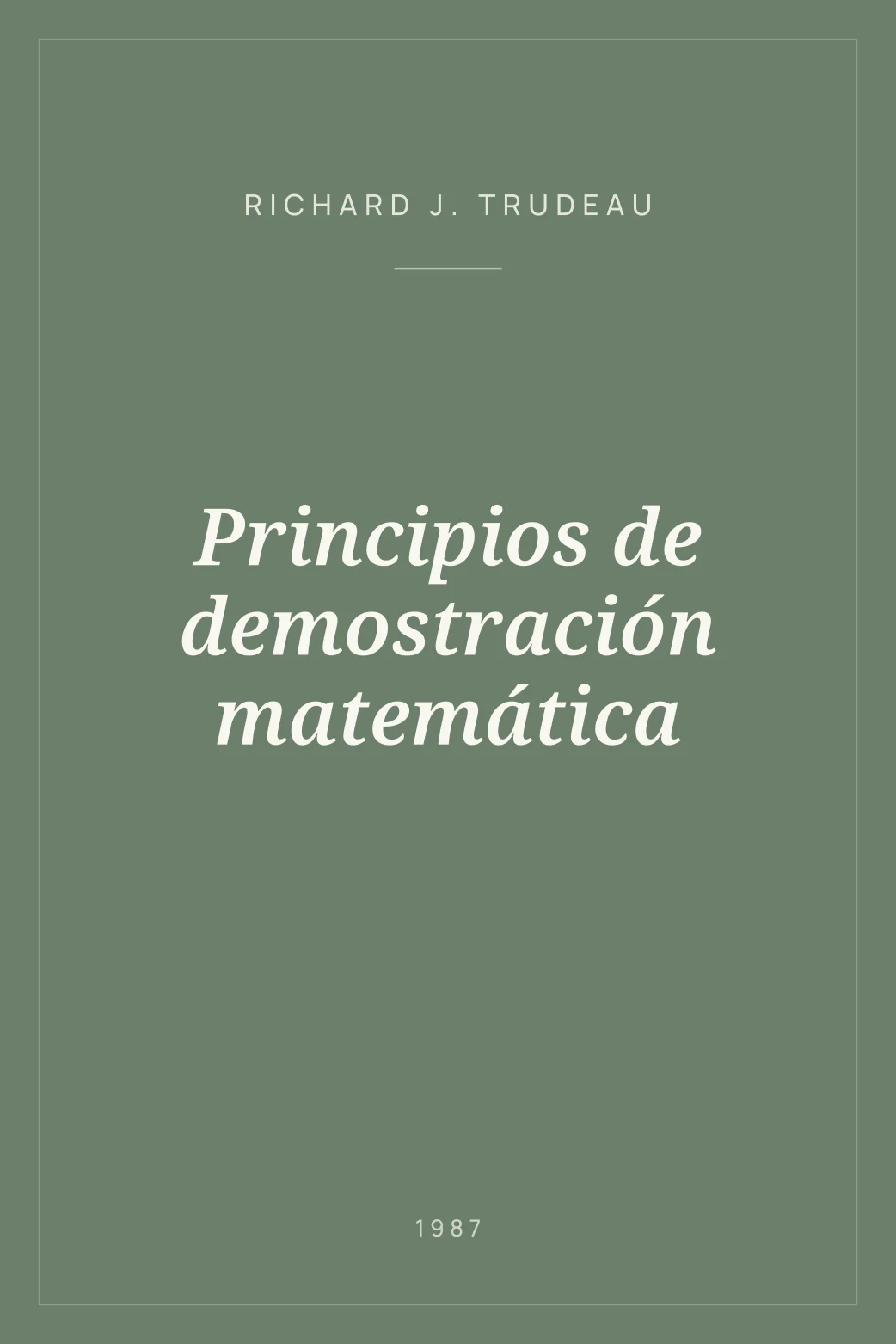 Portada de Principios de demostración matemática