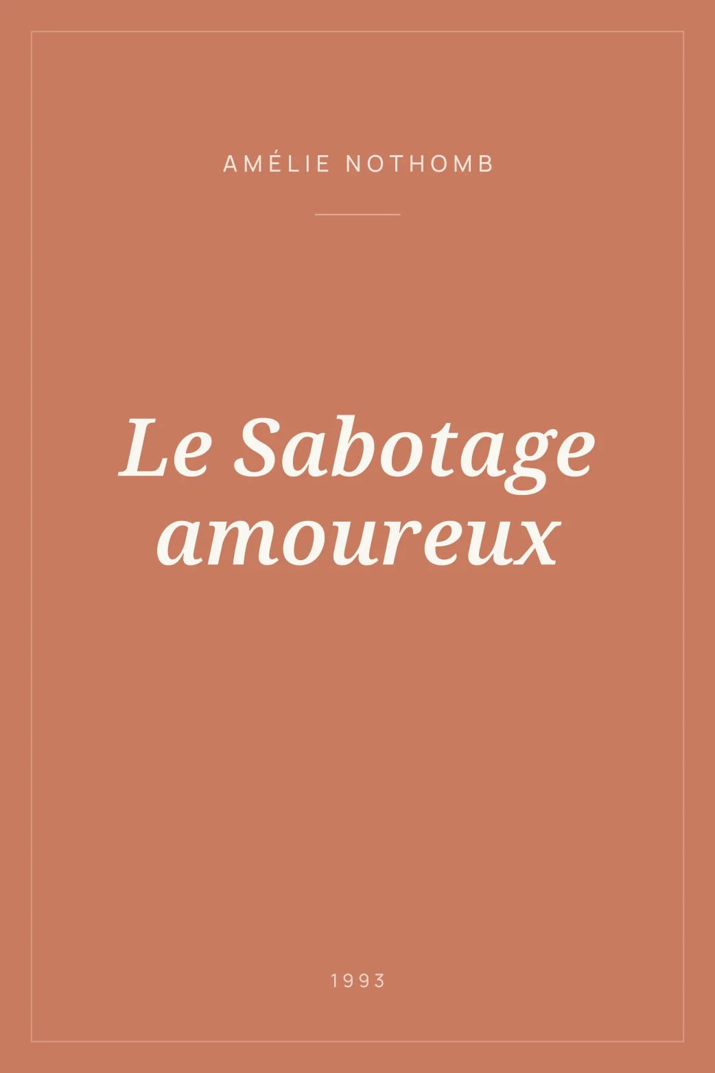 Portada de Le Sabotage amoureux