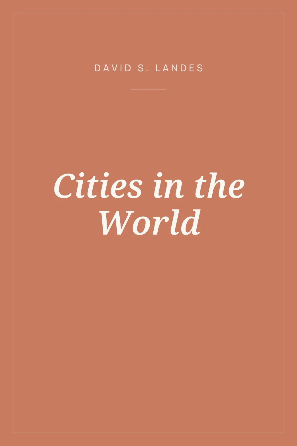 Portada de Cities in the World