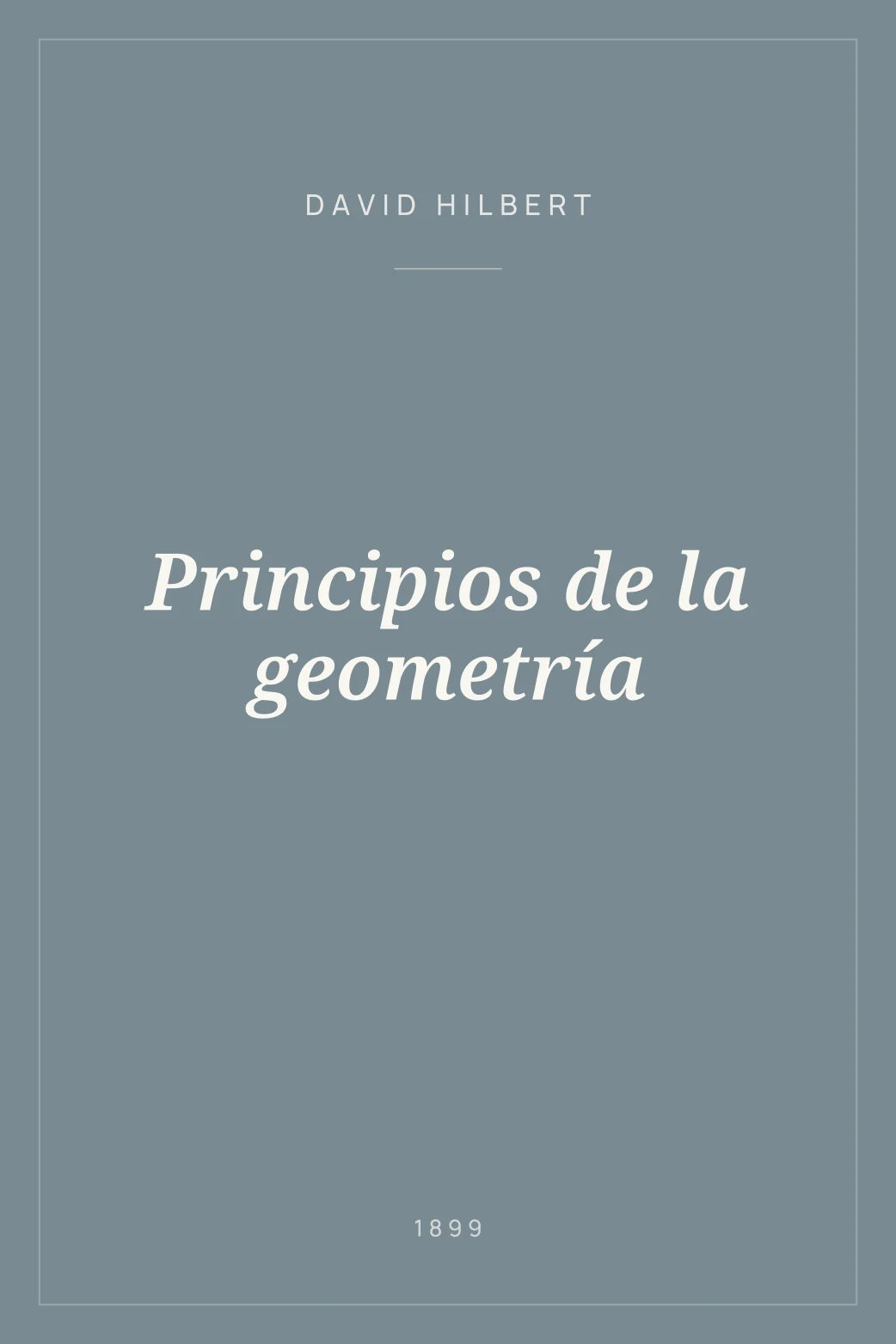 Portada de Principios de la geometría
