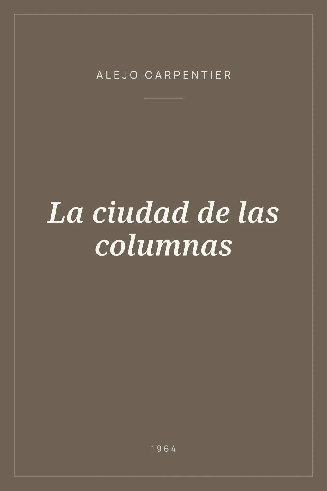 Portada de La ciudad de las columnas