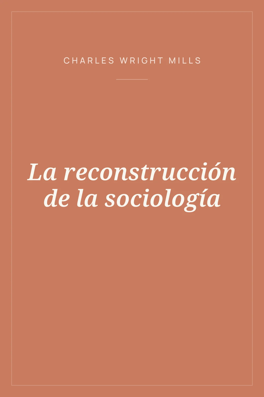 Portada de La reconstrucción de la sociología