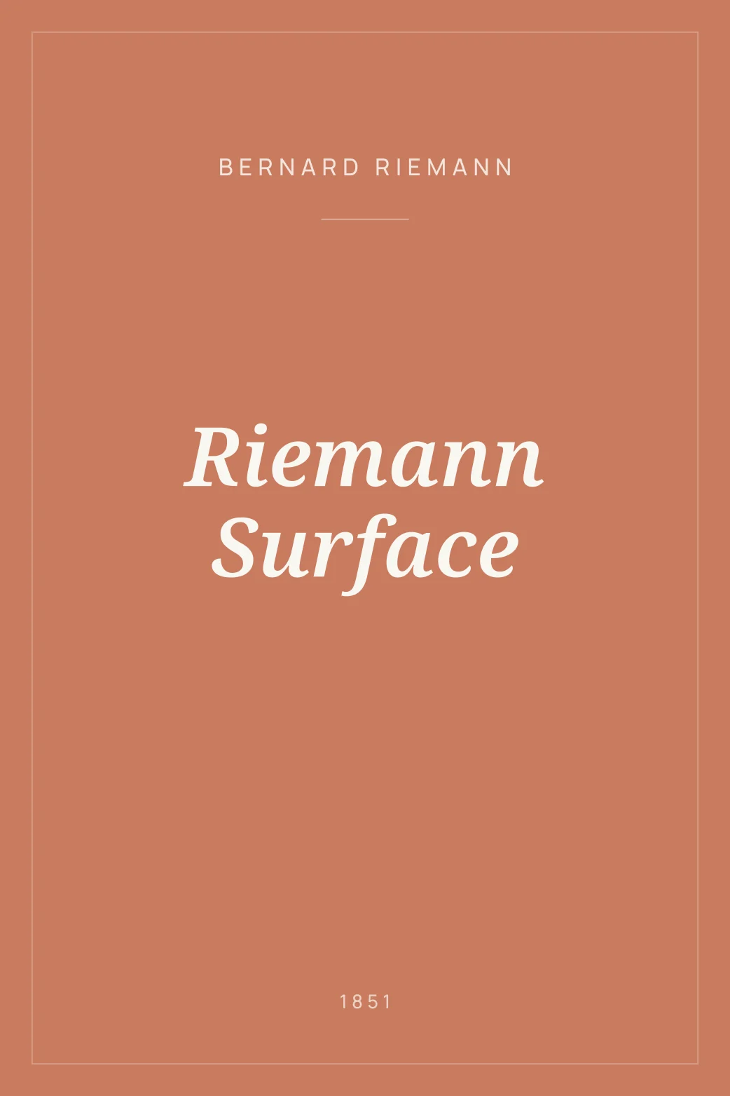 Portada de Riemann Surface