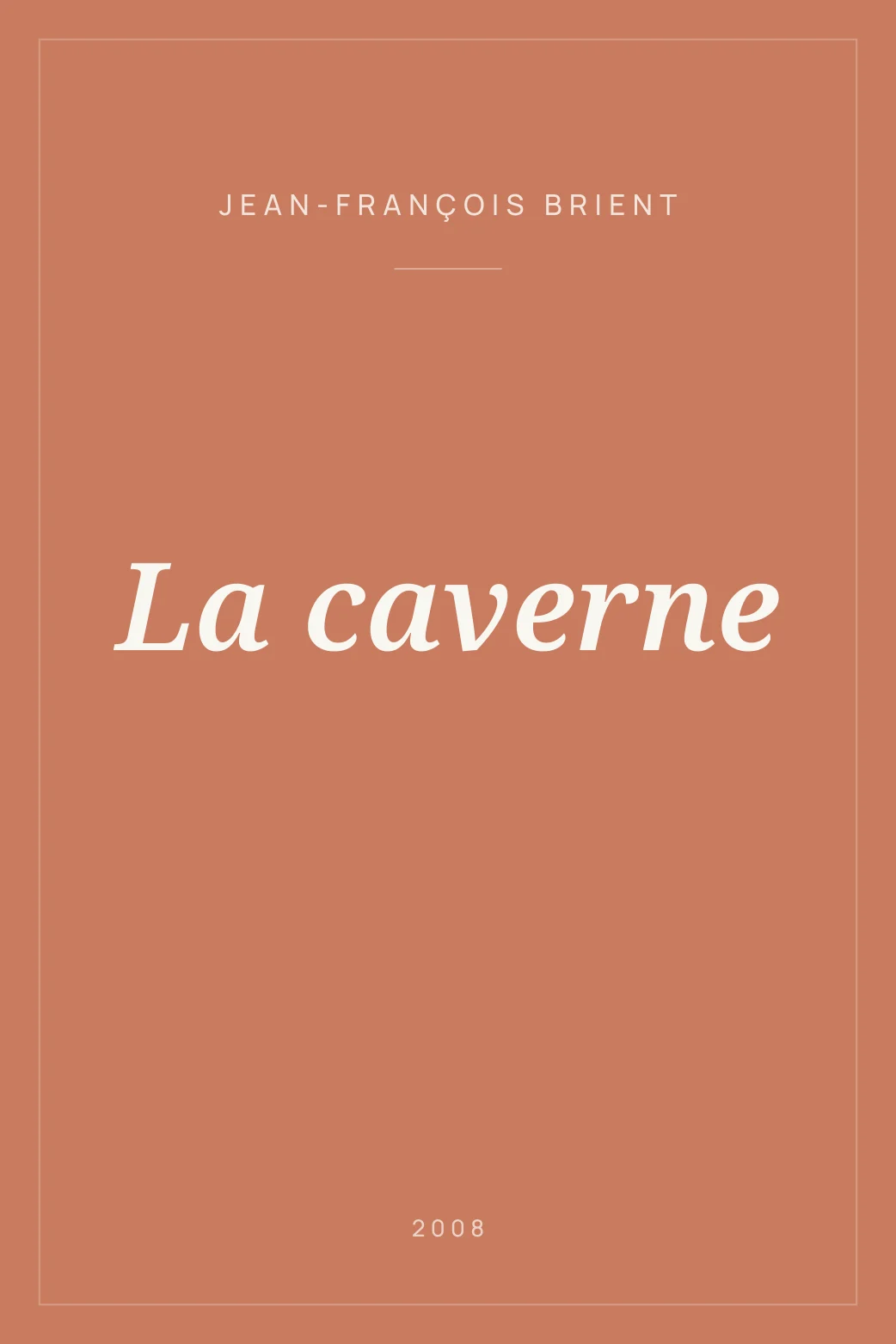 Portada de La caverne