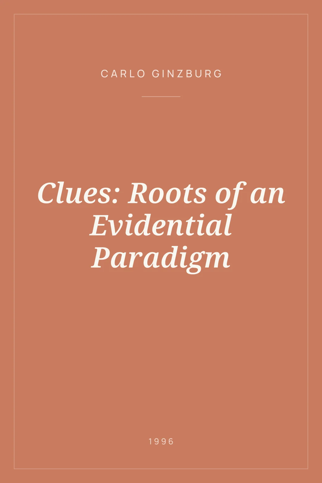 Portada de Clues: Roots of an Evidential Paradigm