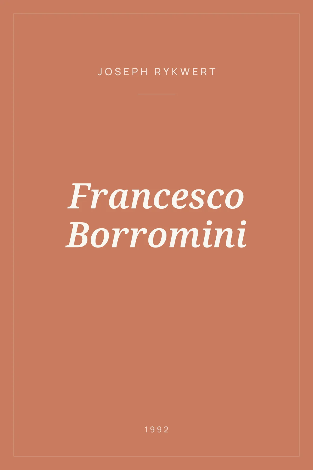 Portada de Francesco Borromini