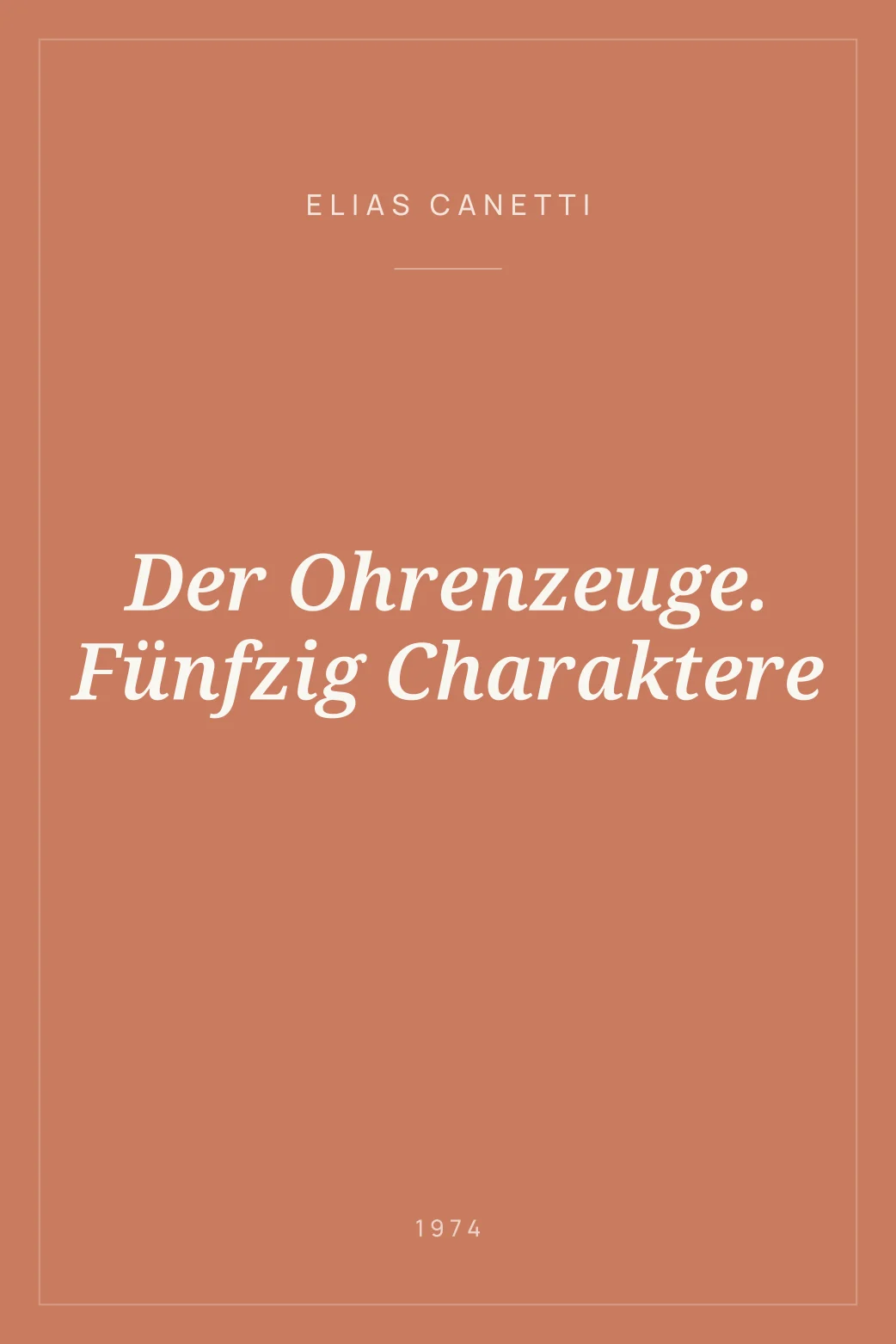 Portada de Der Ohrenzeuge. Fünfzig Charaktere