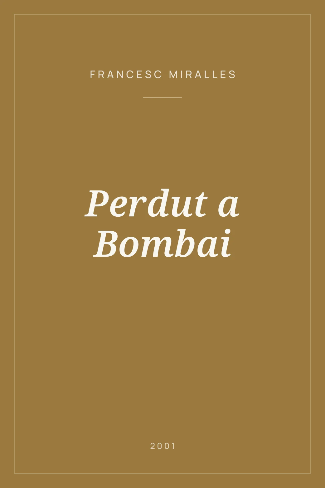Portada de Perdut a Bombai