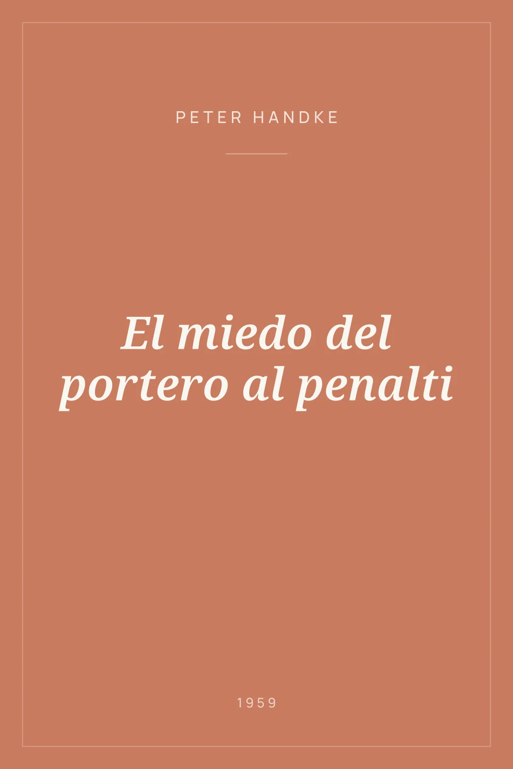Portada de El miedo del portero al penalti