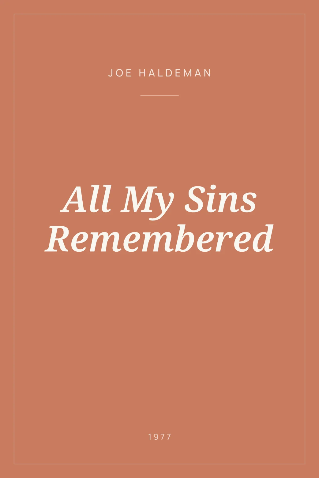 Portada de All My Sins Remembered