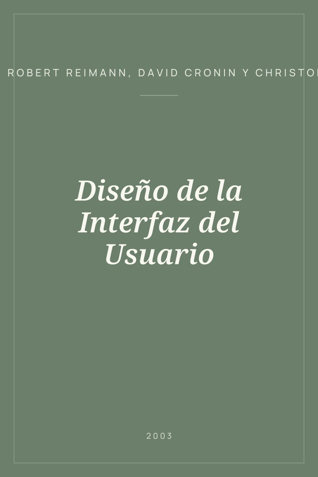 Portada de Diseño de la Interfaz del Usuario