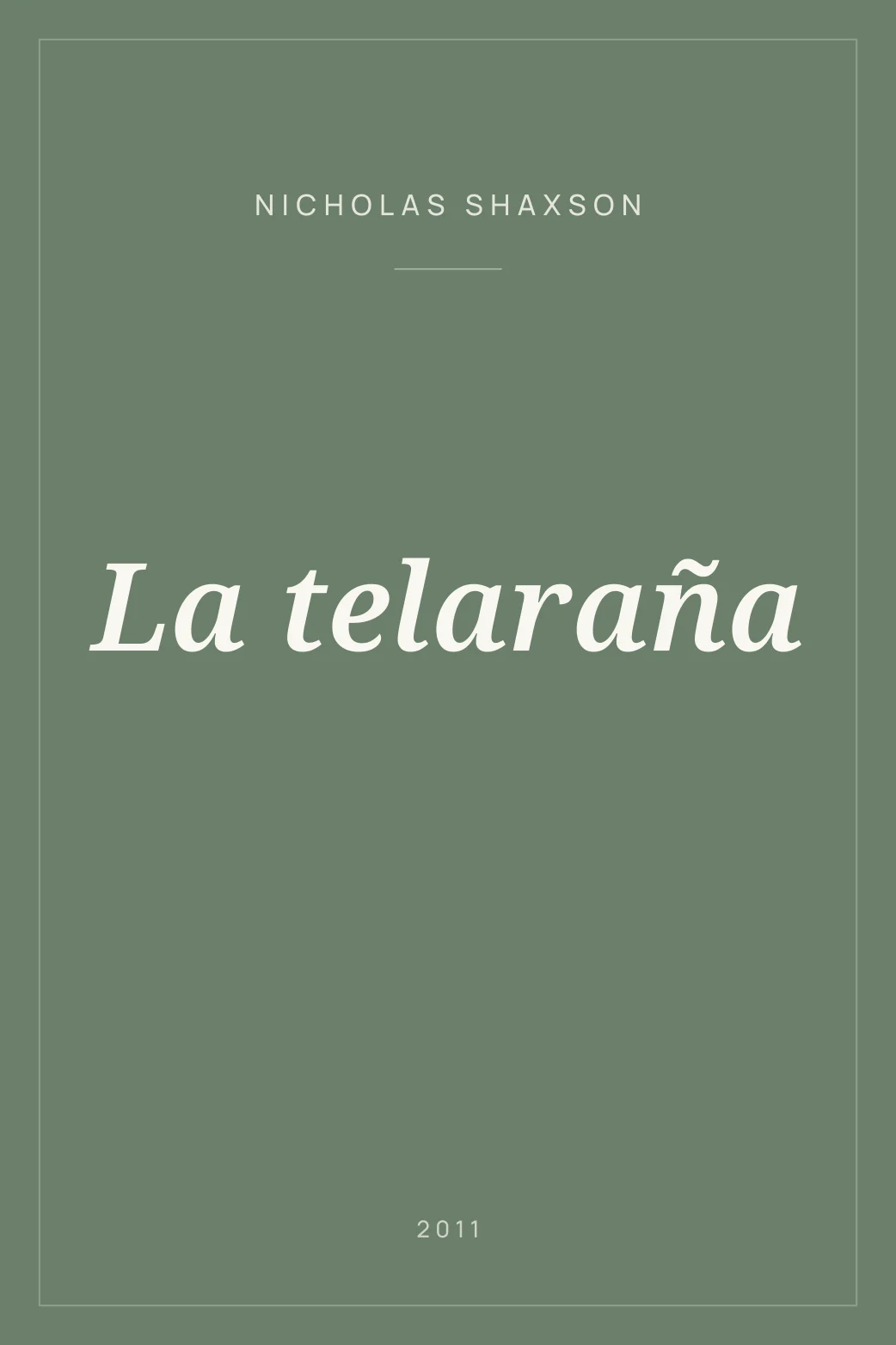 Portada de La telaraña