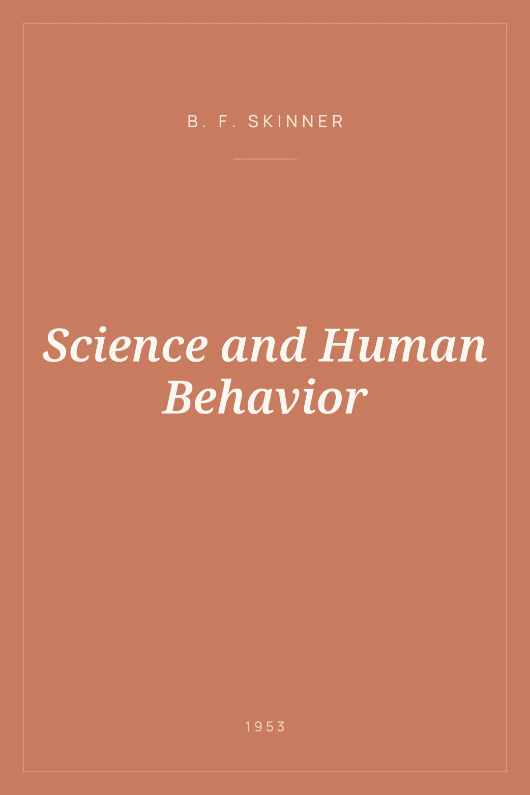 Portada de Science and Human Behavior