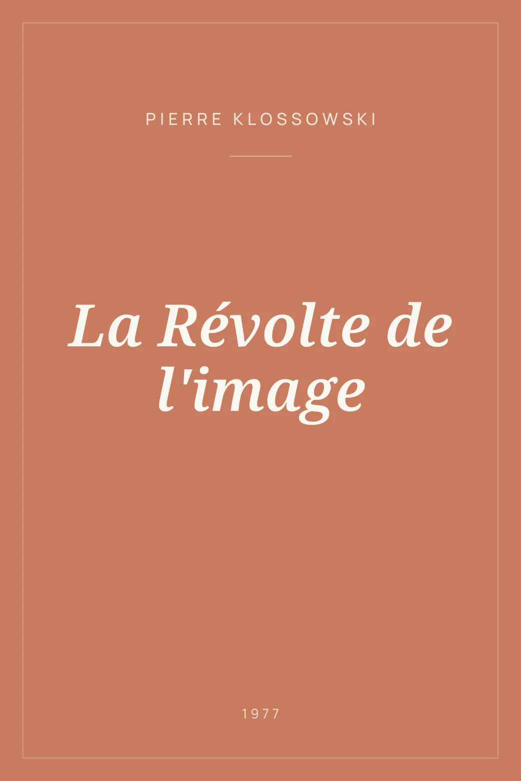 Portada de La Révolte de l'image