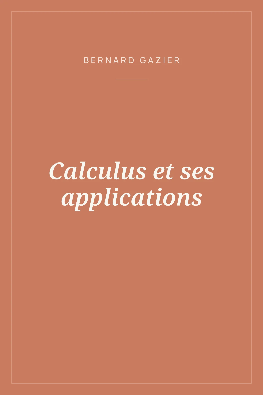 Portada de Calculus et ses applications