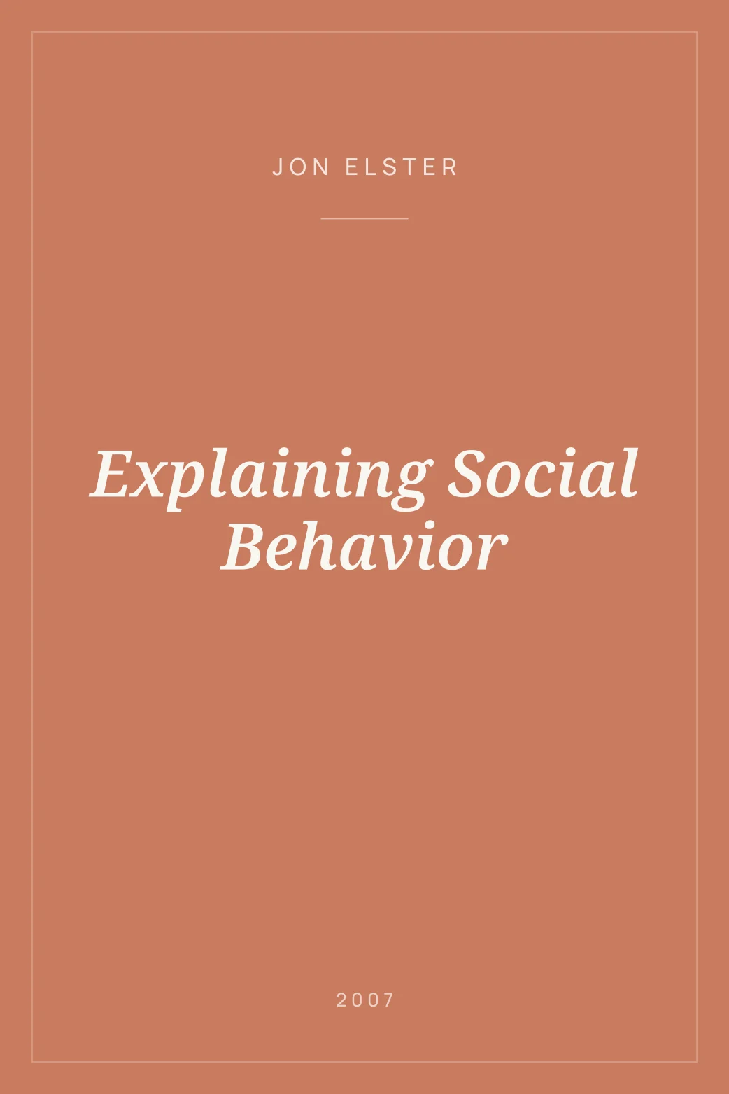 Portada de Explaining Social Behavior