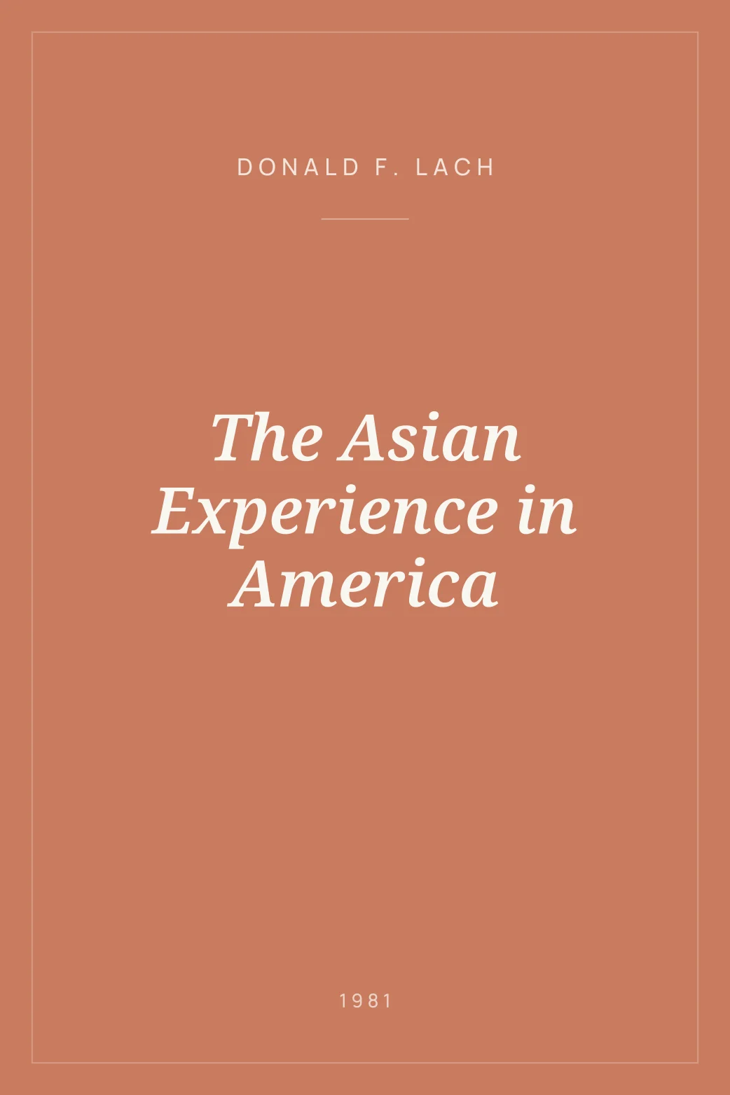 Portada de The Asian Experience in America