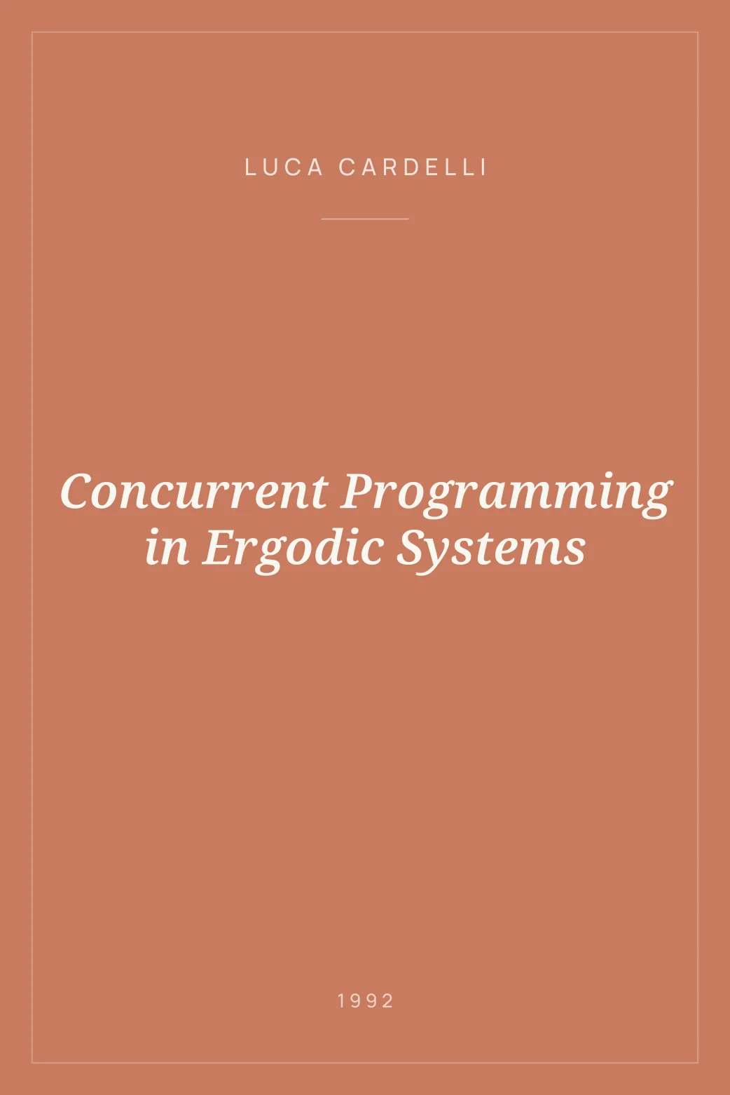 Portada de Concurrent Programming in Ergodic Systems
