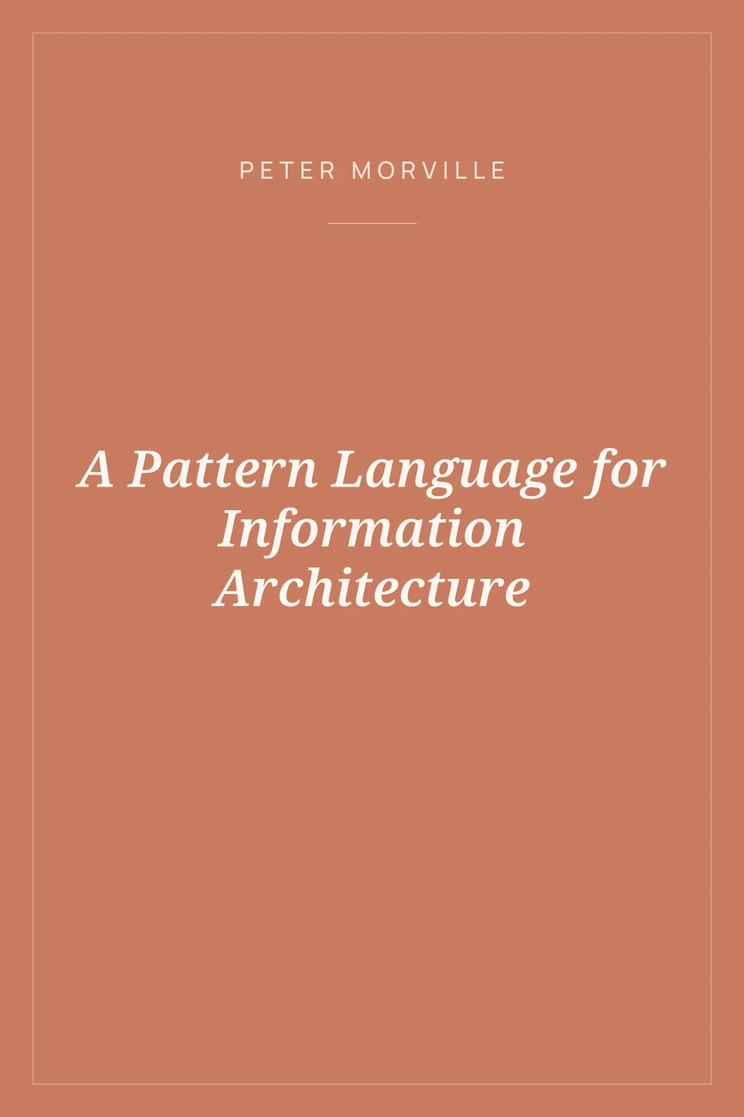 Portada de A Pattern Language for Information Architecture