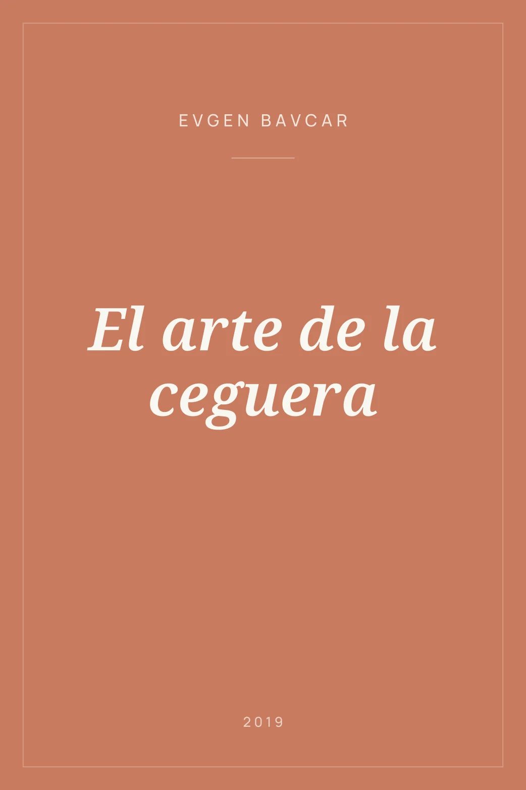 Portada de El arte de la ceguera