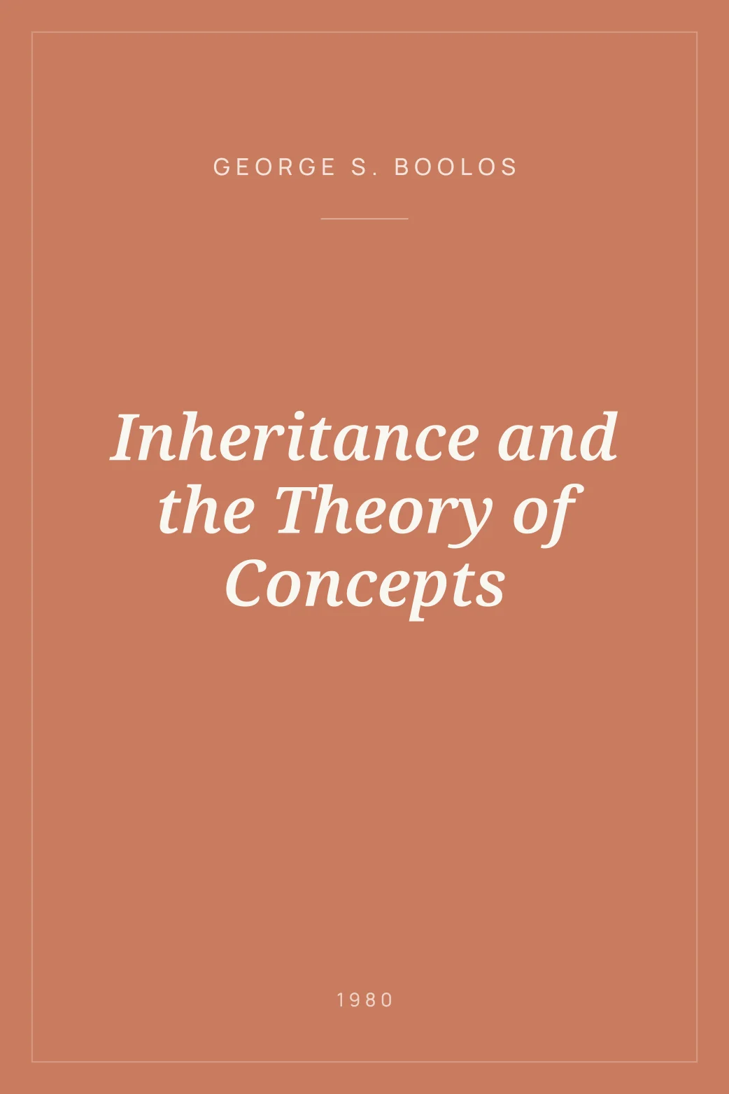Portada de Inheritance and the Theory of Concepts