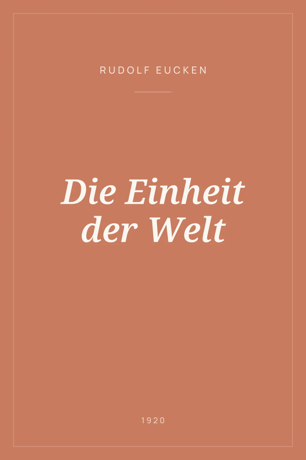 Portada de Die Einheit der Welt