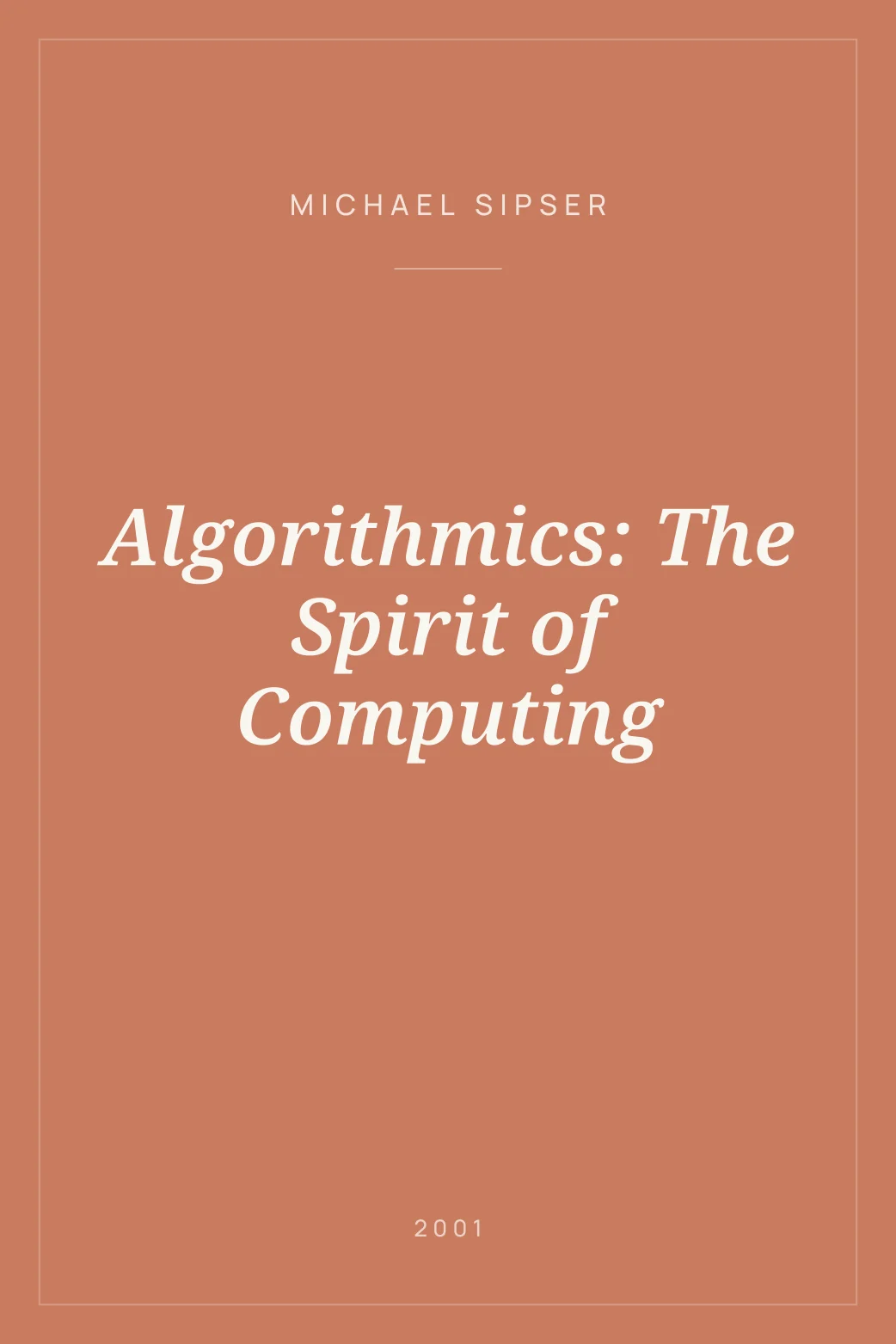 Portada de Algorithmics: The Spirit of Computing