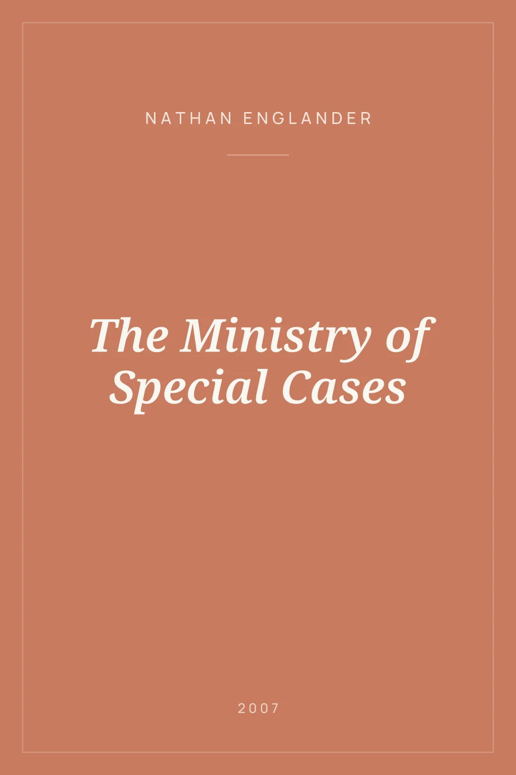 Portada de The Ministry of Special Cases
