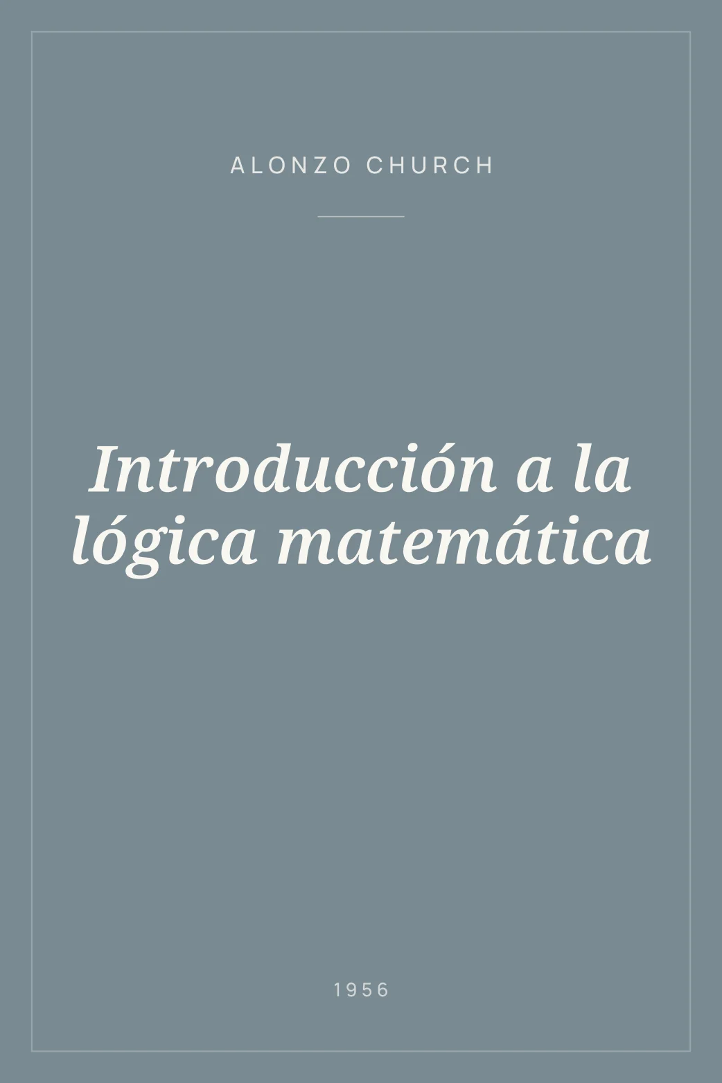 Portada de Introducción a la lógica matemática