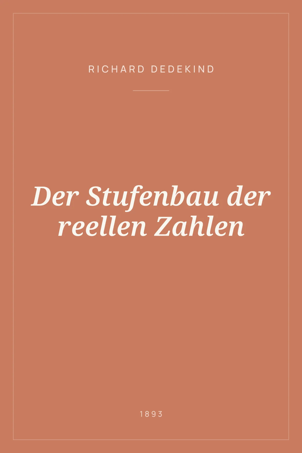 Portada de Der Stufenbau der reellen Zahlen