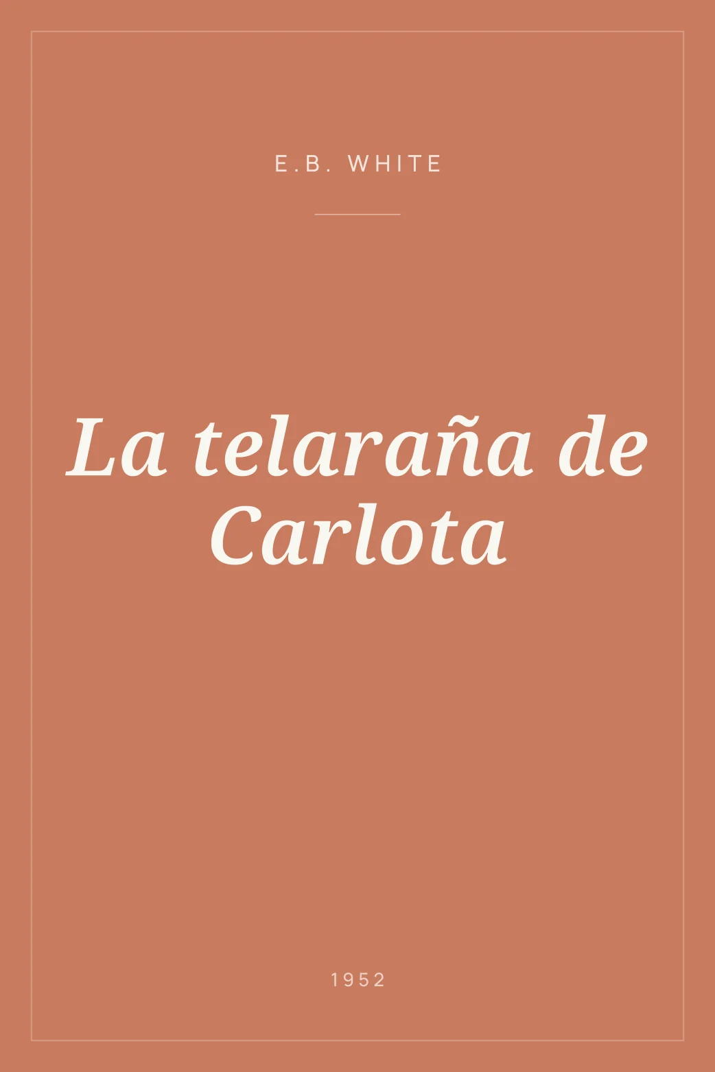 Portada de La telaraña de Carlota
