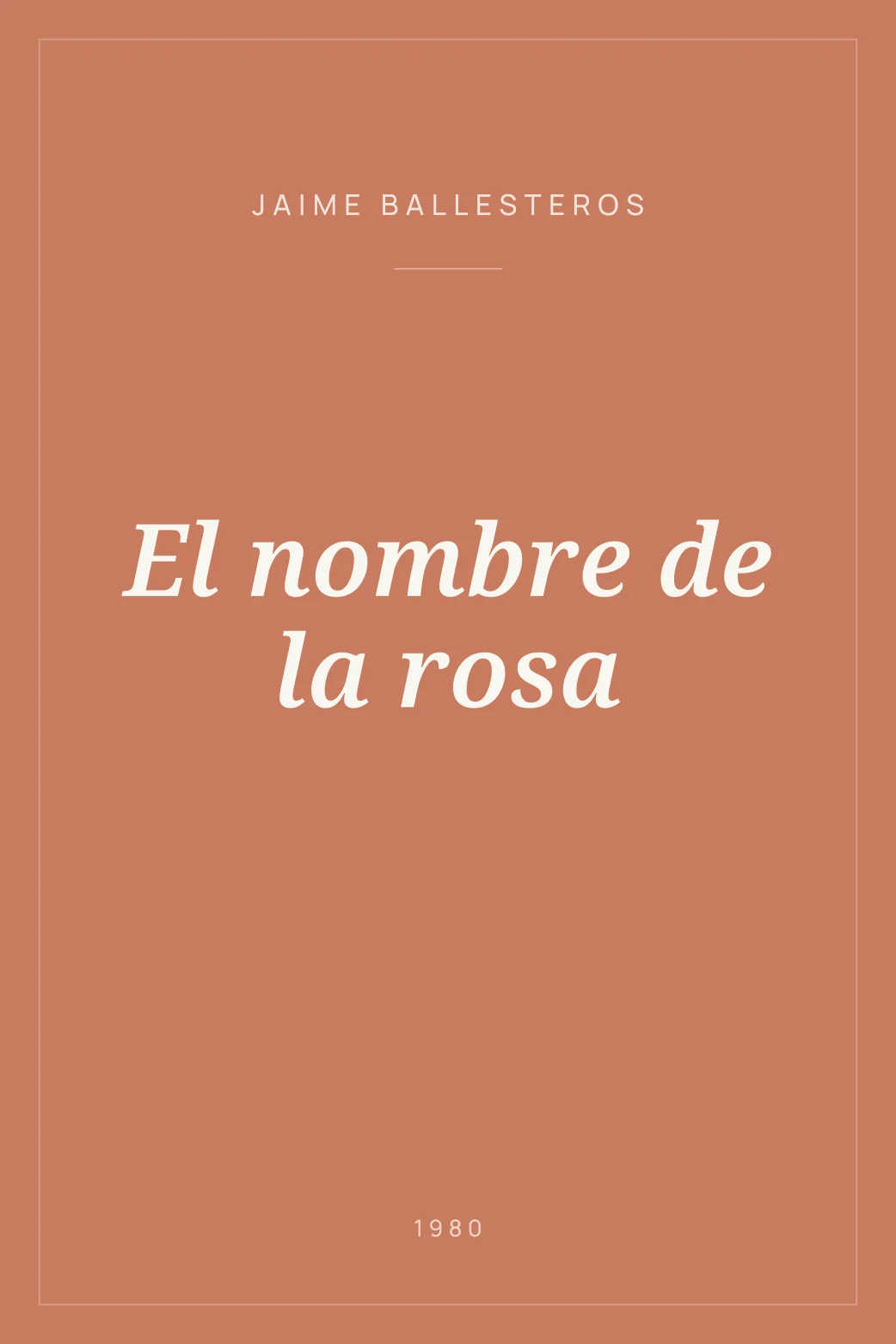 Portada de El nombre de la rosa