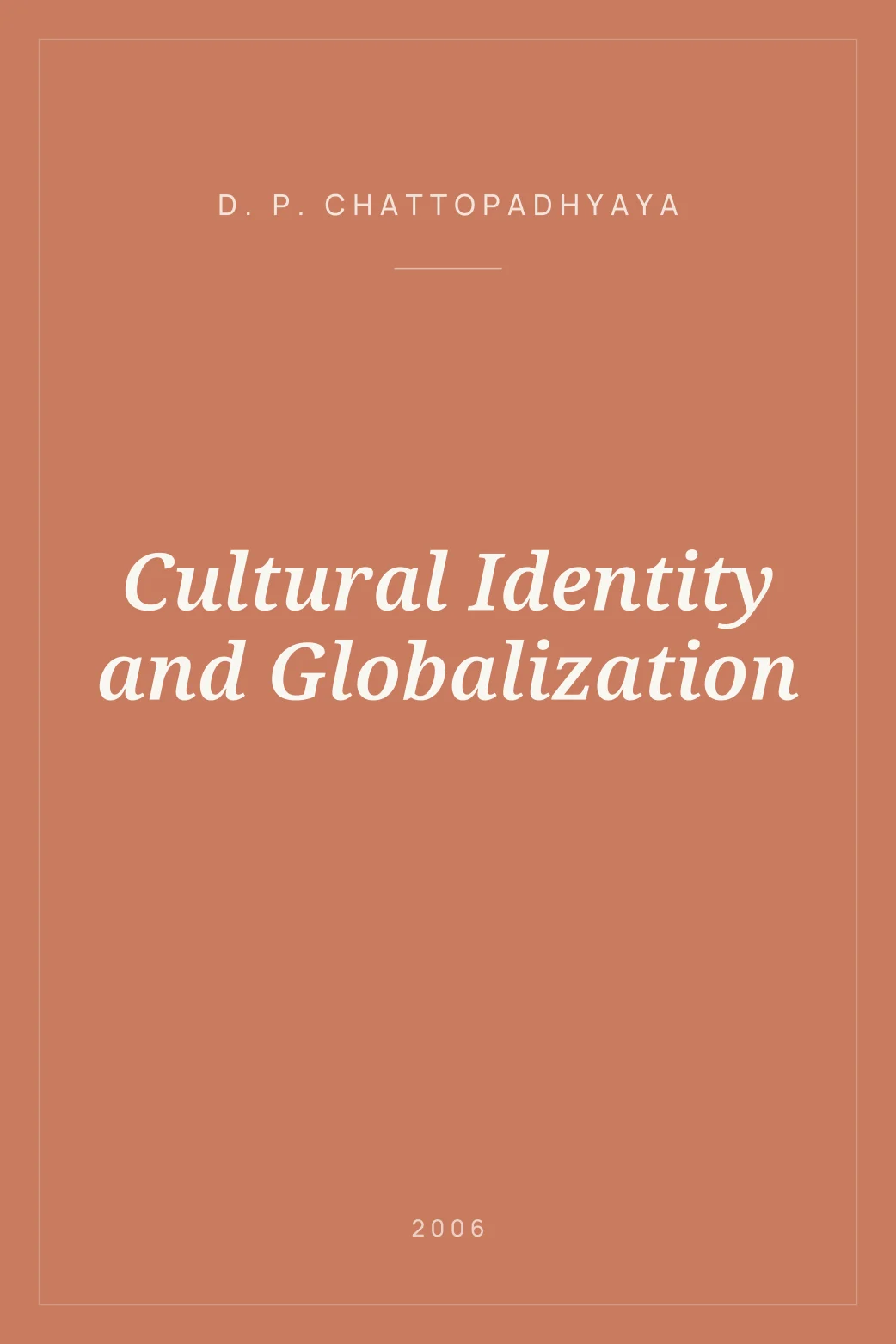 Portada de Cultural Identity and Globalization