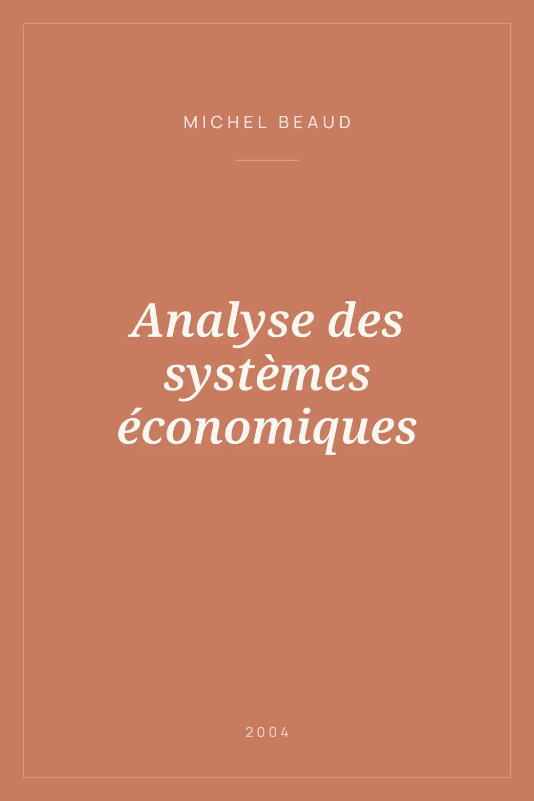 Portada de Analyse des systèmes économiques