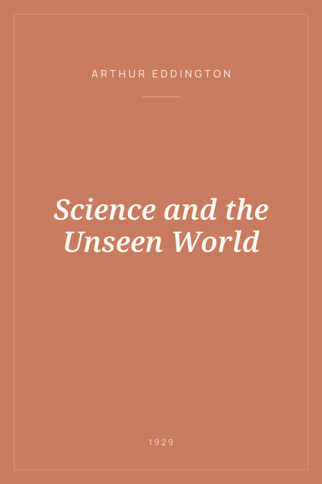 Portada de Science and the Unseen World