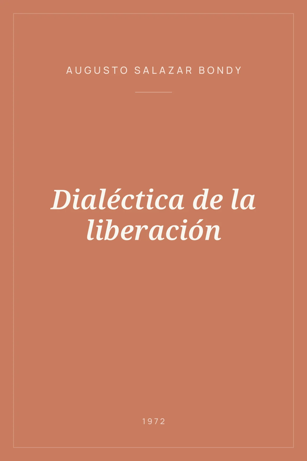 Portada de Dialéctica de la liberación