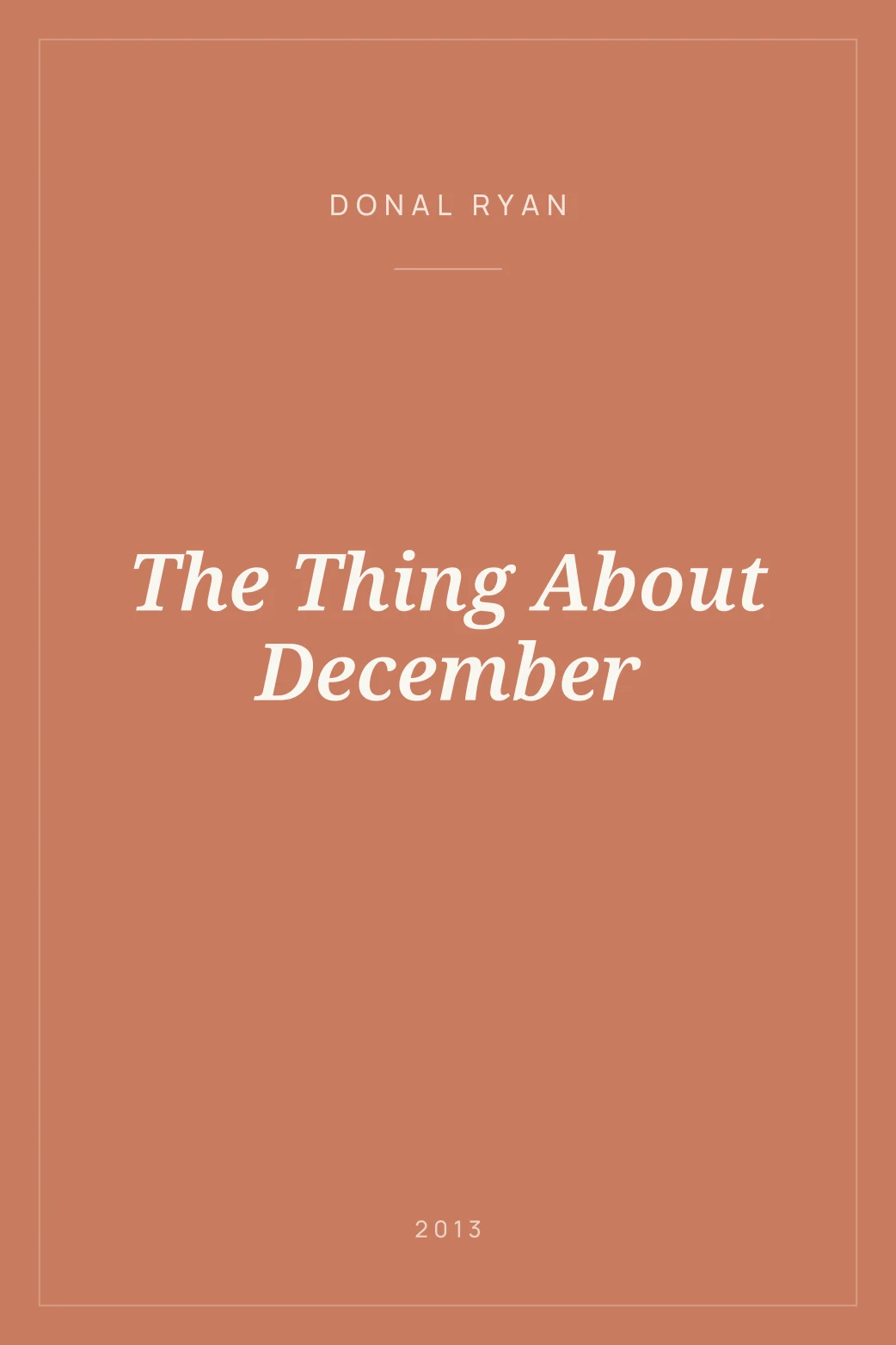 Portada de The Thing About December