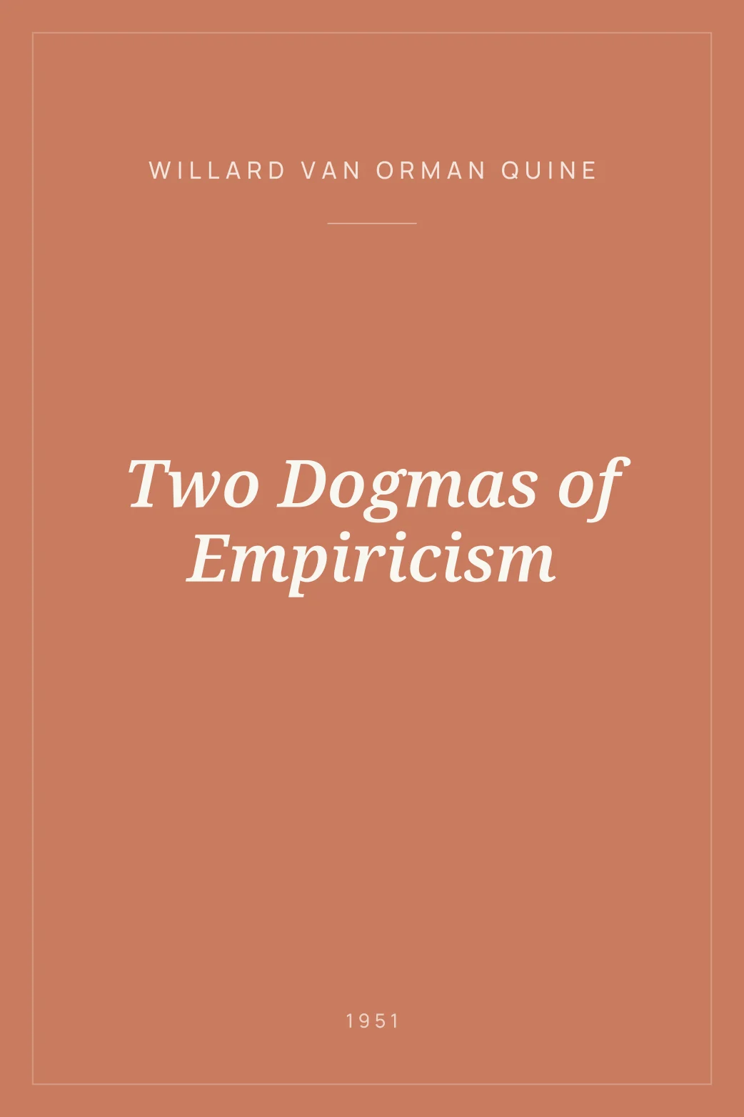 Portada de Two Dogmas of Empiricism