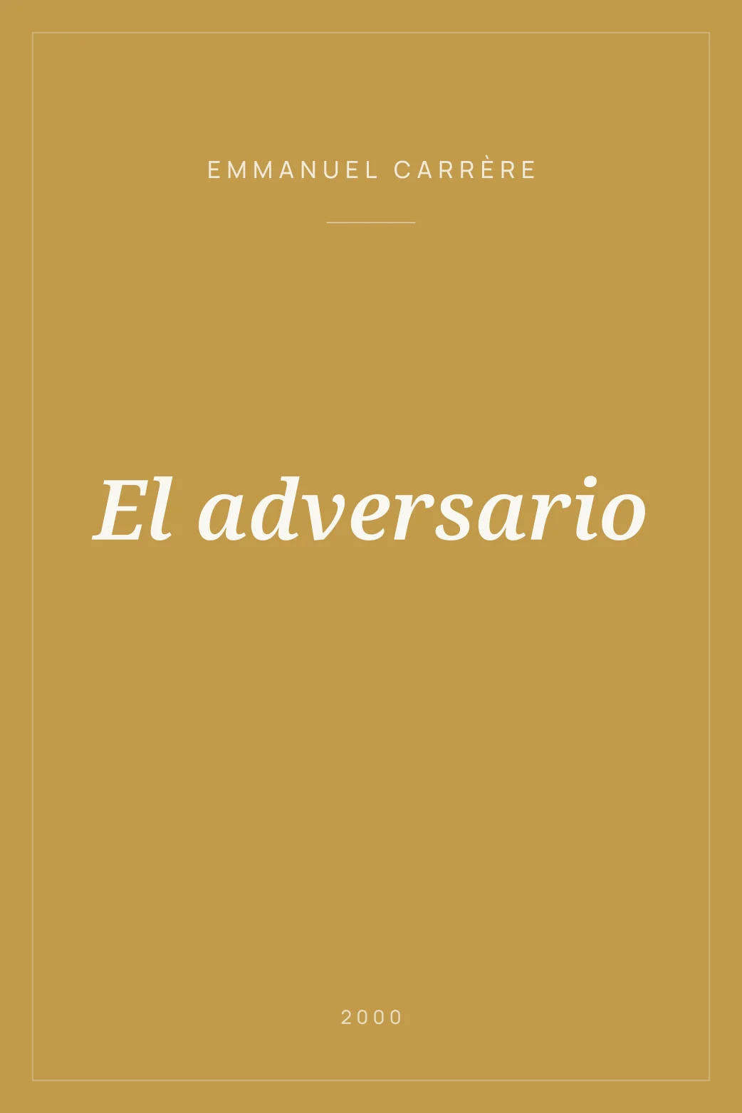 Portada de El adversario