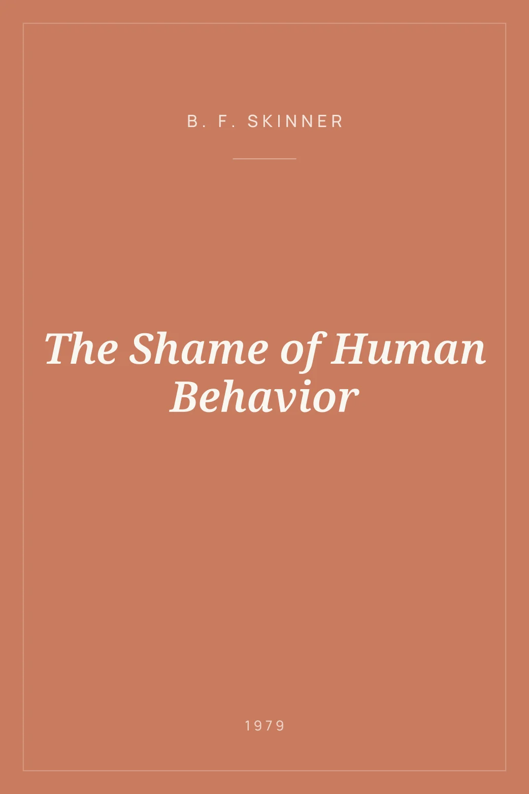 Portada de The Shame of Human Behavior