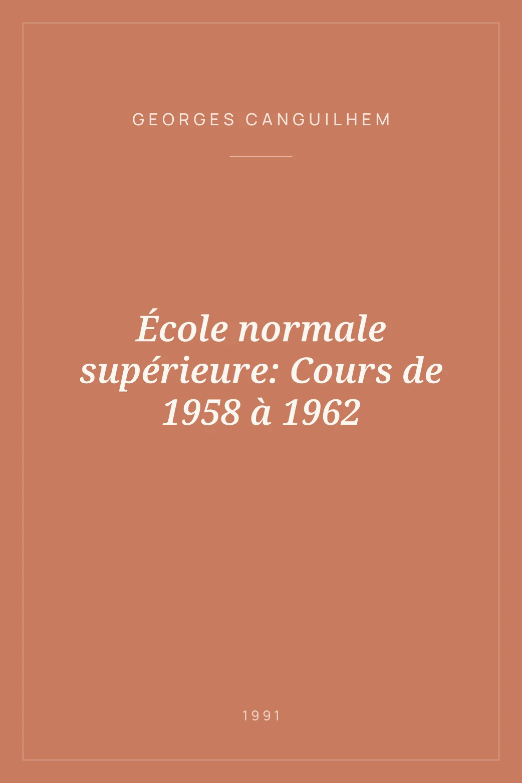 Portada de École normale supérieure: Cours de 1958 à 1962