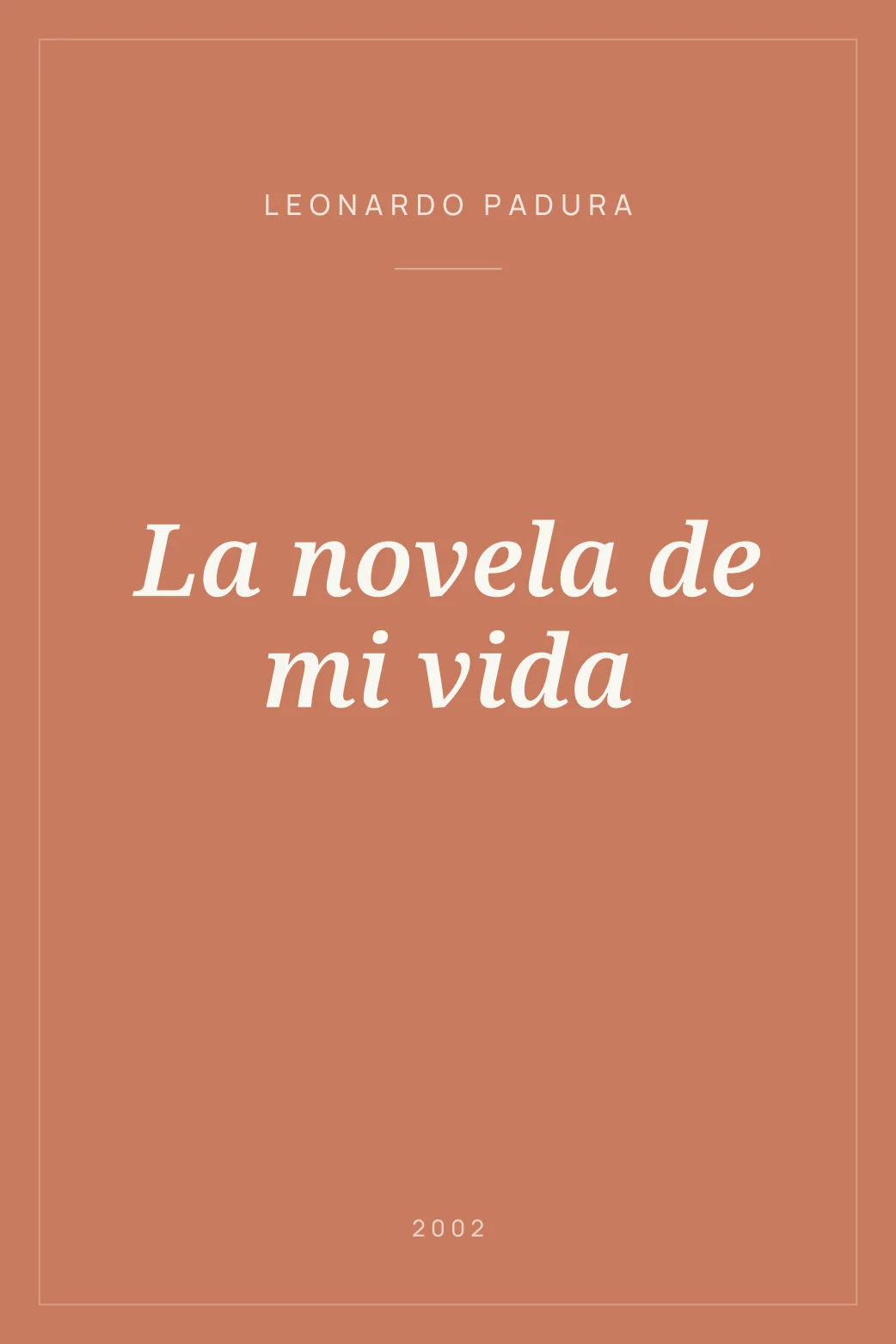 Portada de La novela de mi vida